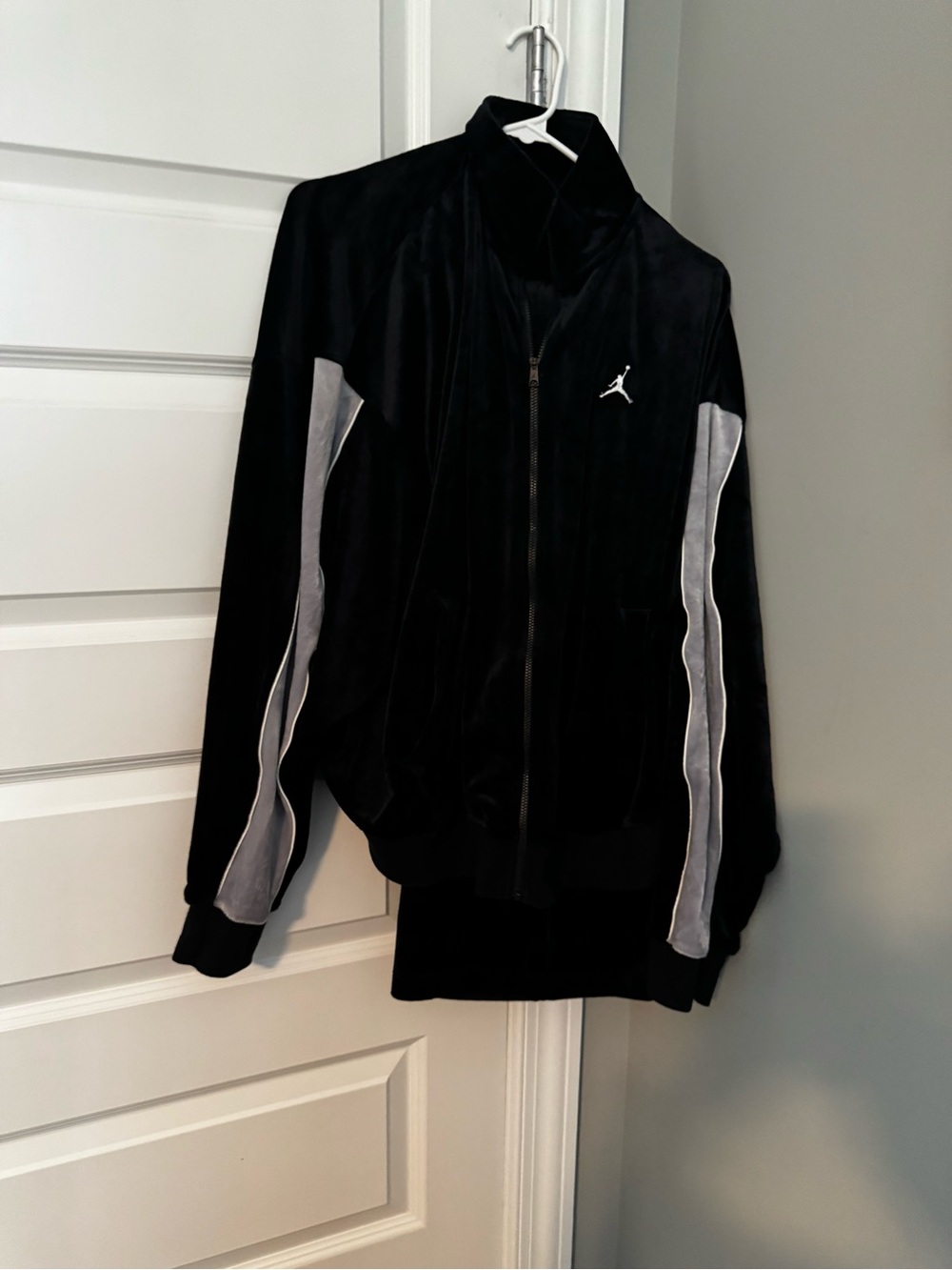Jordan Black Track Jacket with Gray Panel Accents